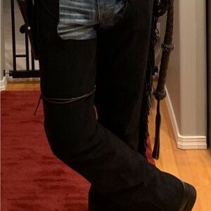 Suede chaps, black men’s